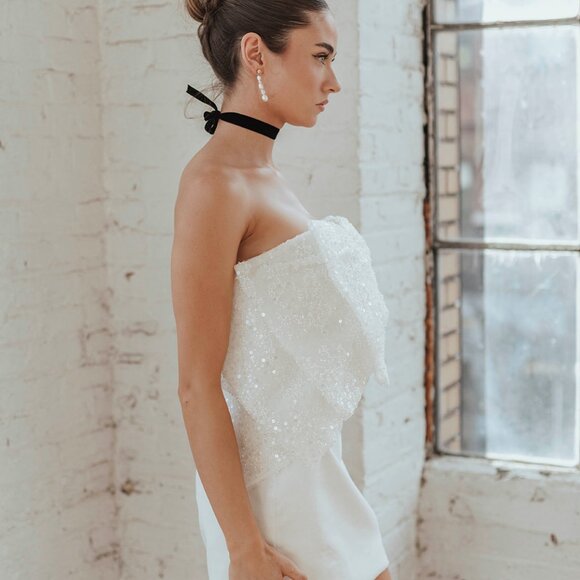 Brooklyn Beaded Bow Mini Dress - Picture 6 of 11